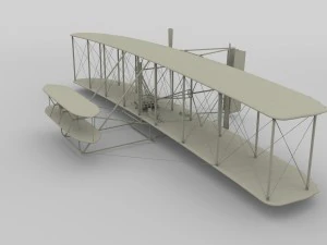 animated wright flyer 1903 3D Model