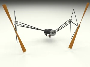 wright flyer propulsion animated 3D Model