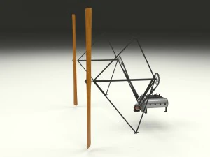 wright flyer propulsion animated 3D Model