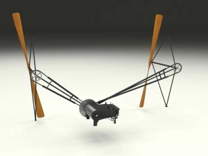 wright flyer propulsion animated 3D Model
