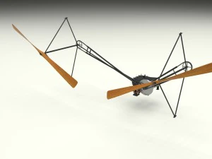 wright flyer propulsion animated 3D Model