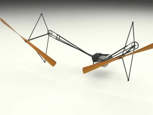 wright flyer propulsion animated 3D Model