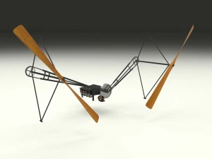 wright flyer propulsion animated 3D Model