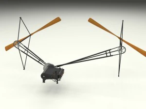 wright flyer propulsion animated 3D Model