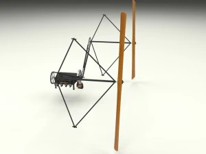 wright flyer propulsion animated 3D Model