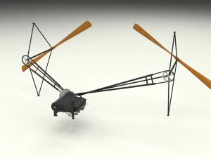 wright flyer propulsion animated 3D Model