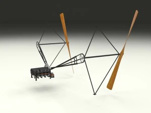 wright flyer propulsion animated 3D Model