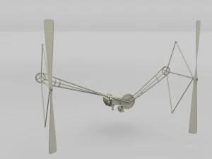 wright flyer propulsion animated 3D Model