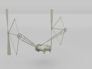 wright flyer propulsion animated 3D Model