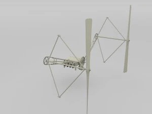 wright flyer propulsion animated 3D Model