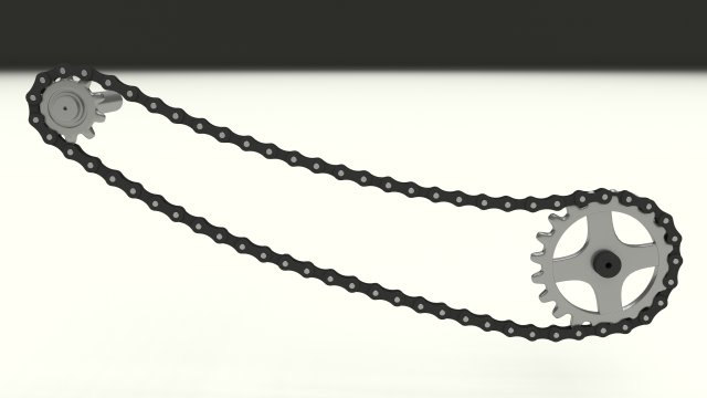animated chain and sprocket 3D Model .c4d .max .obj .3ds .fbx .stl .blend 