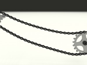 animated chain and sprocket 3D Model