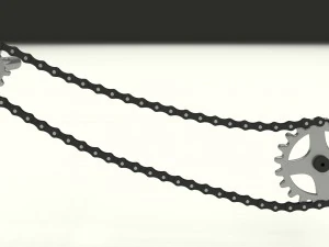 애니메이션 체인 및 스프로킷 3D 모델