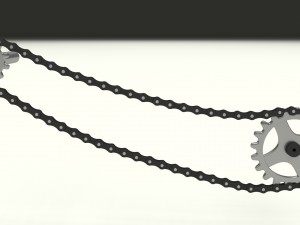 animated chain and sprocket 3D Model