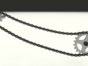 animated chain and sprocket 3D Model