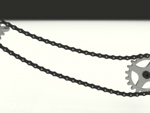 animated chain and sprocket 3D Model