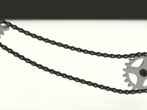 animated chain and sprocket 3D Model