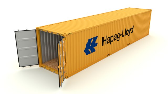 shipping container hapag lloyd 3D मॉडल .c4d .max .obj .3ds .fbx .stl .blend 