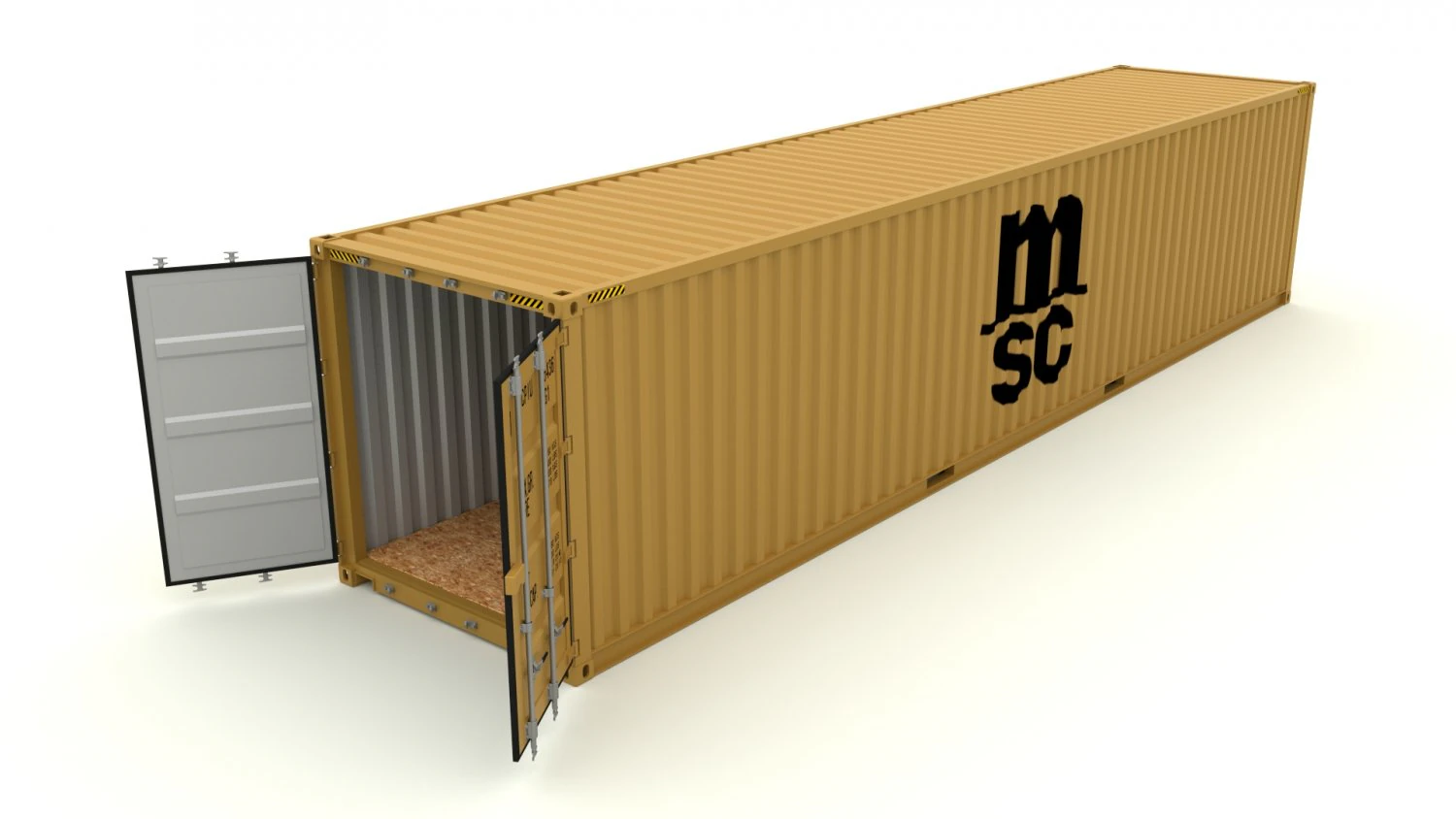 shipping container msc 3D Model .c4d .max .obj .3ds .fbx .stl .blend