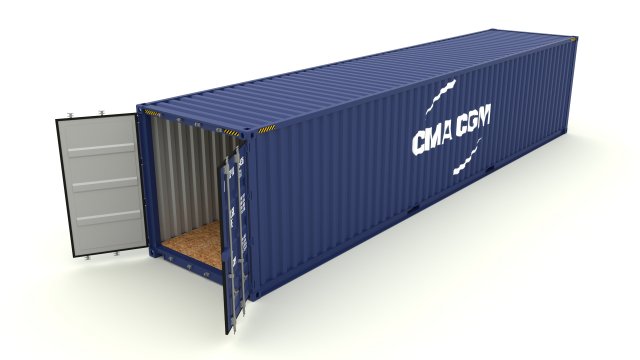 shipping container cma cgm 3D Model .c4d .max .obj .3ds .fbx .stl .blend 