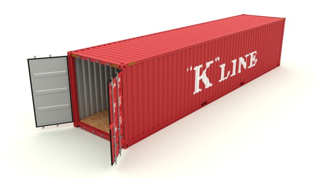 shipping container k line 3D Модель .c4d .max .obj .3ds .fbx .stl .blend 
