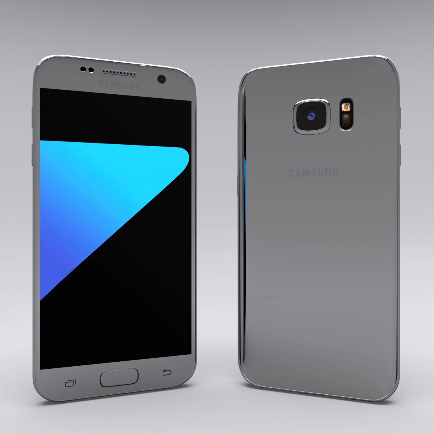 samsung galaxy s7 gray 3D Model .c4d .max .obj .3ds .fbx .stl .blend 