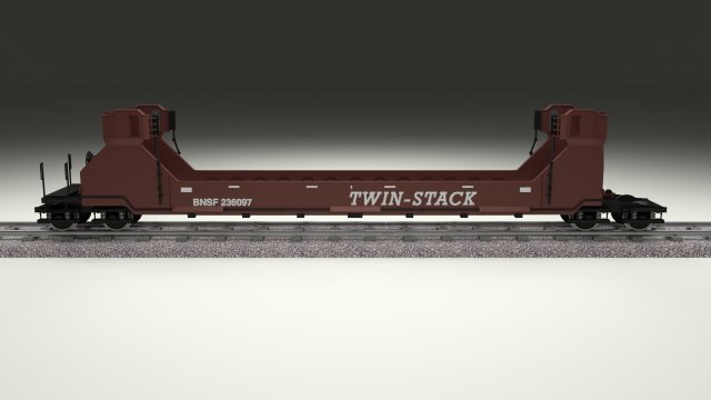 brown train well car 3D Model .c4d .max .obj .3ds .fbx .stl .blend 