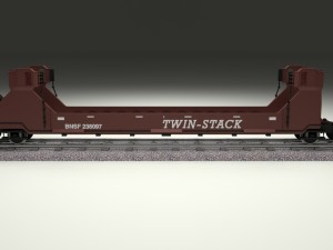 brown train well car Modèle 3D