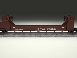 갈색 기차 우물 자동차 3D 모델