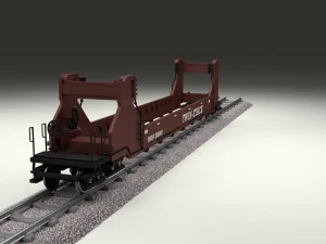 brown train well car 3D Model