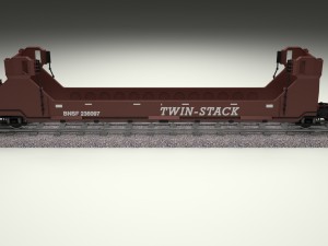 brown train well car 3D Model
