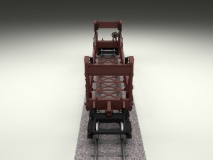 brown train well car 3D Model
