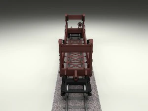 brown train well car 3D Model