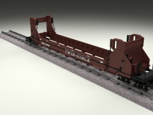 brown train well car 3D Model