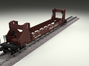 brown train well car 3D Model