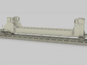 brown train well car 3D Model
