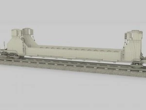 brown train well car 3D Model