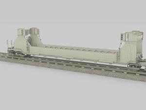 brown train well car 3D Model