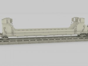 brown train well car 3D Model