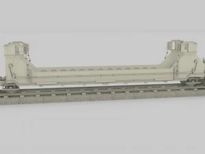 brown train well car 3D Model