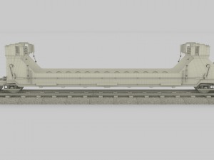 brown train well car 3D Model