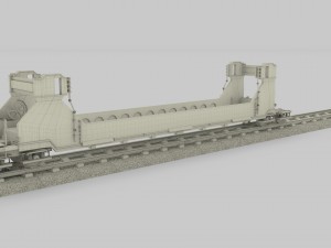 brown train well car 3D Model