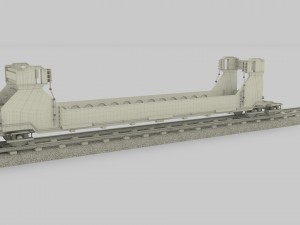 brown train well car 3D Model