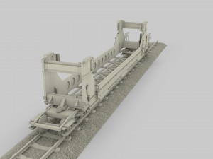 brown train well car 3D Model