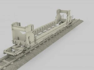 brown train well car 3D Model