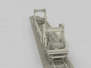 brown train well car 3D Model