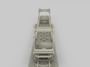 brown train well car 3D Model