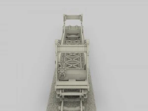 brown train well car 3D Model