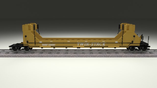 yellow train well car 3Dモデル .c4d .max .obj .3ds .fbx .stl .blend 