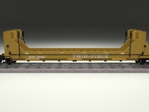 yellow train well car 3D 모델